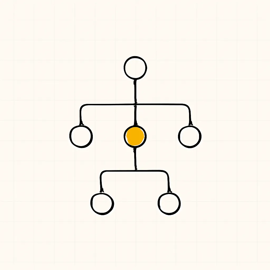 Abstraktes Schema mit Website-Struktur- und Graph-Motiv